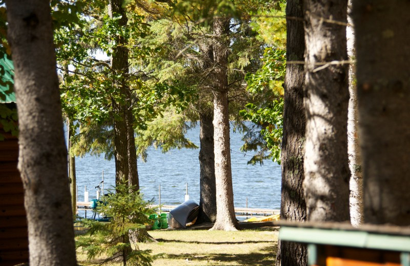 Cabin lake view at Bear Paw Resort.