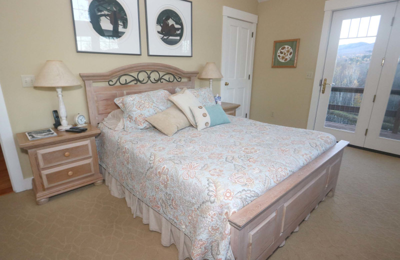 Rental bedroom at Stowe Country Homes.