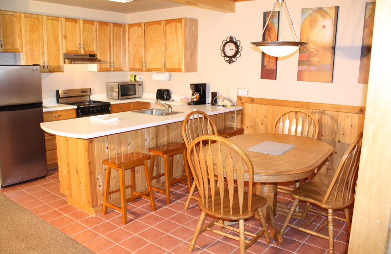 Cabin kitchen at Mount Shasta Resort.