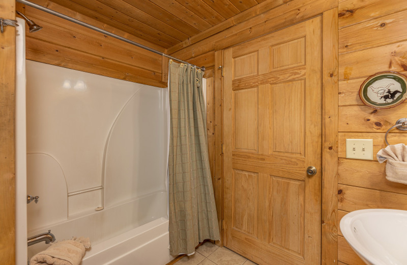 Bathroom at American Patriot Getaways - A Beary Nice Cabin.