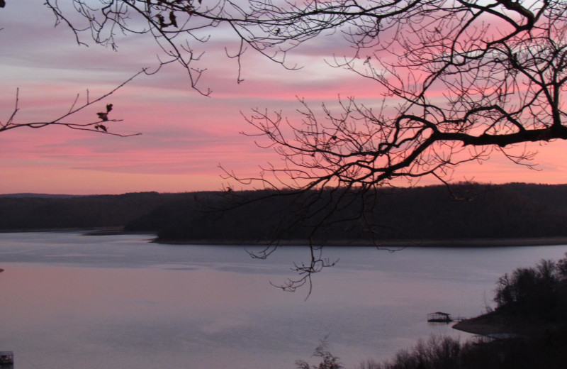 Sunset at Beaver Lake Cottages.