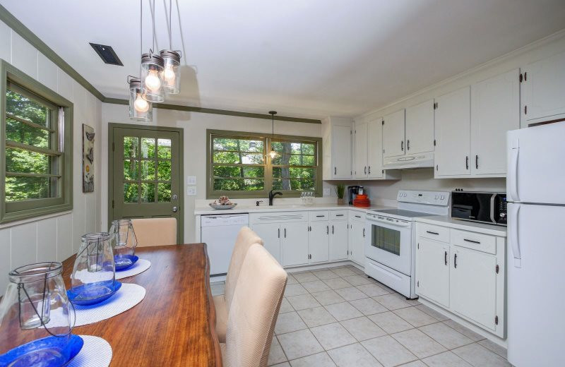 Rental kitchen at StayLakeNorman Luxury Vacation Rentals.