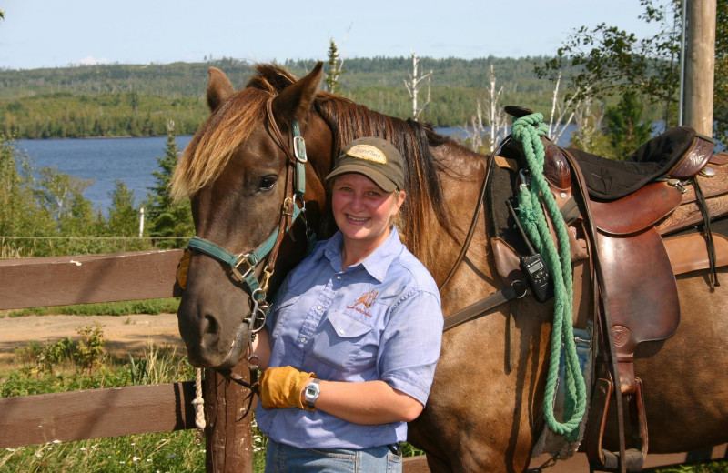 Horseback riding at Gunflint Lodge.