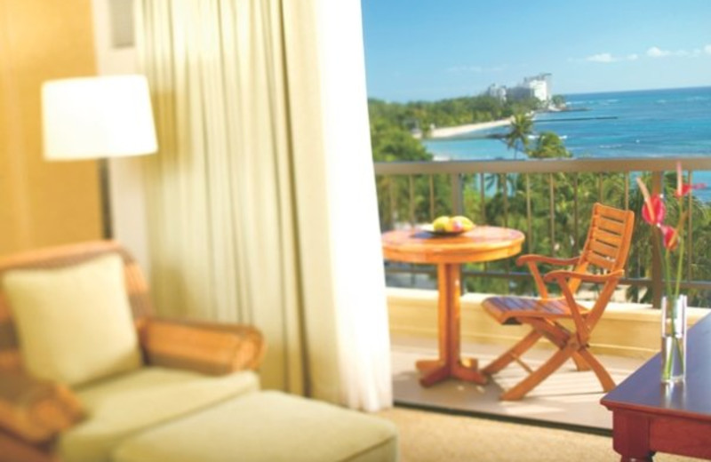 Balcony bedroom at Hyatt Regency Waikiki Resort & Spa.