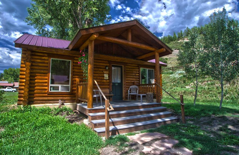 Cabin exterior at High Country Lodge.