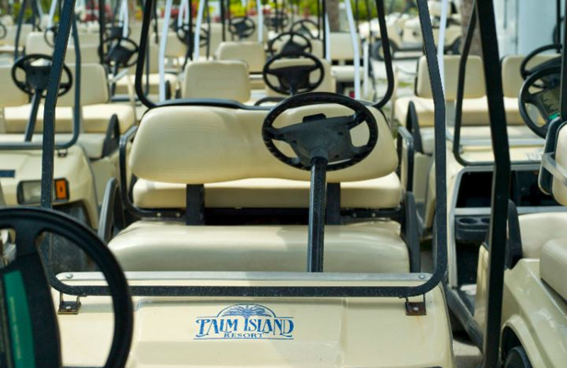 Golf carts at Palm Island Resort.
