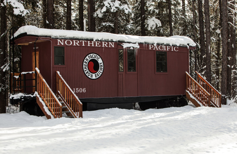 Caboose car at Izaak Walton Inn.