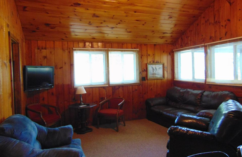 Cabin living room at The Depe Dene Resort.