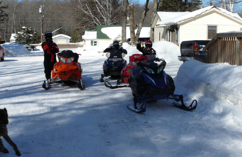 Snowmobiling at The Timbers Resort.