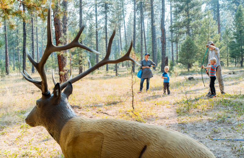 Archery practice at The Resort at Paws Up.