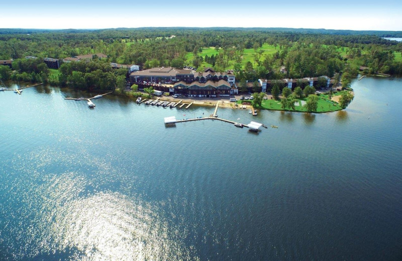 Exterior view of Cragun's Resort and Hotel on Gull Lake.