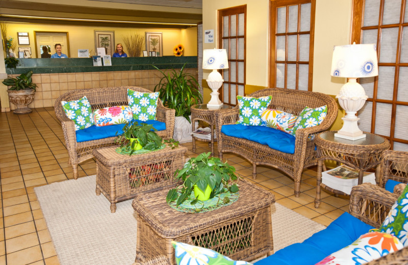 Lobby area at Holiday Isle Oceanfront Resort. 