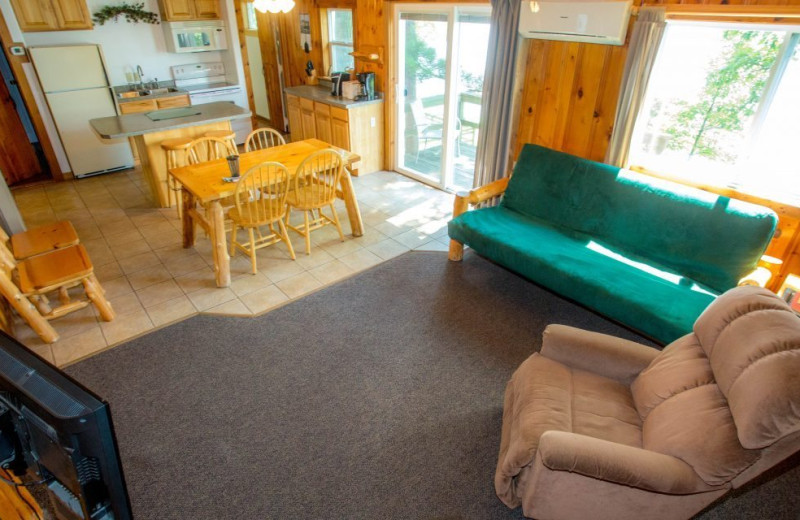 Cabin interior at Kohl's Resort.
