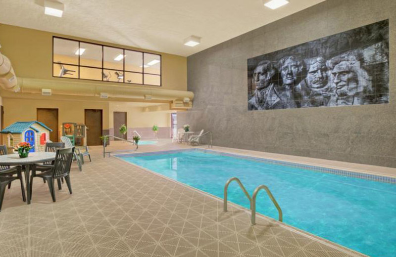 Indoor pool at Rushmore Express Inn & Family Suites.