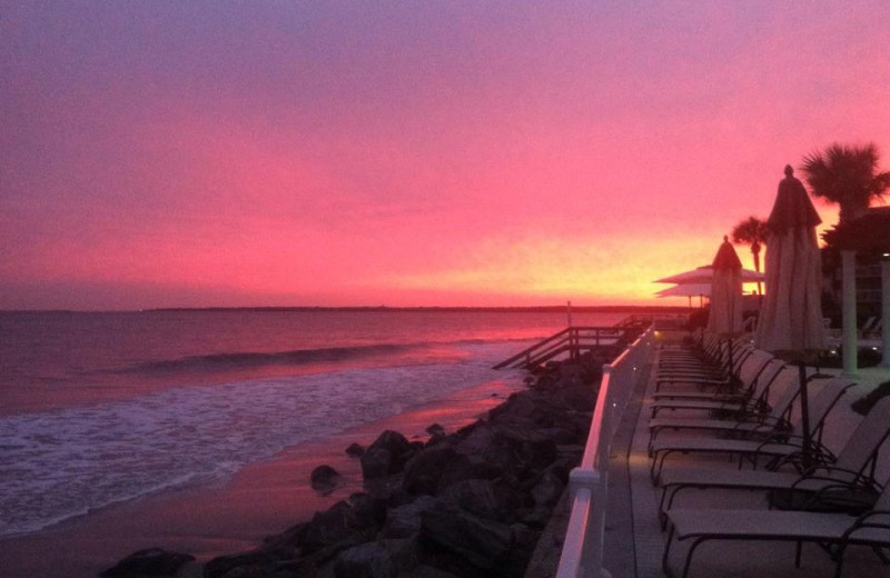 Sunset at The King and Prince Beach.