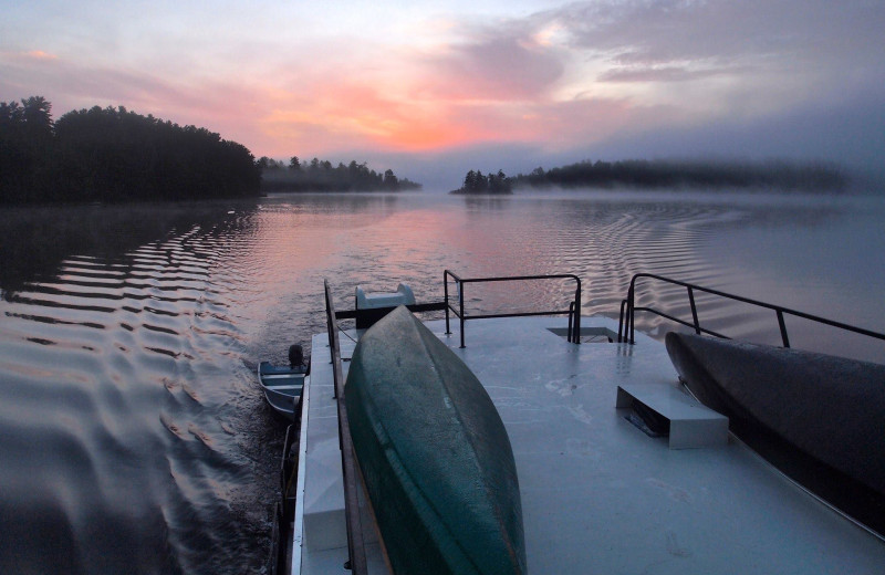 Lake view at Ebel's Voyageur Houseboats.