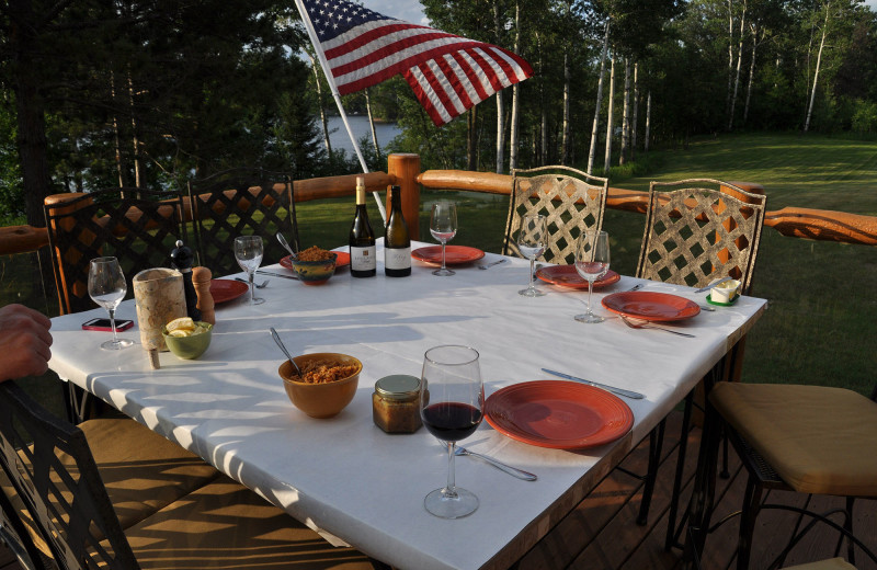 Guest patio at Big Sandy Lodge & Resort.