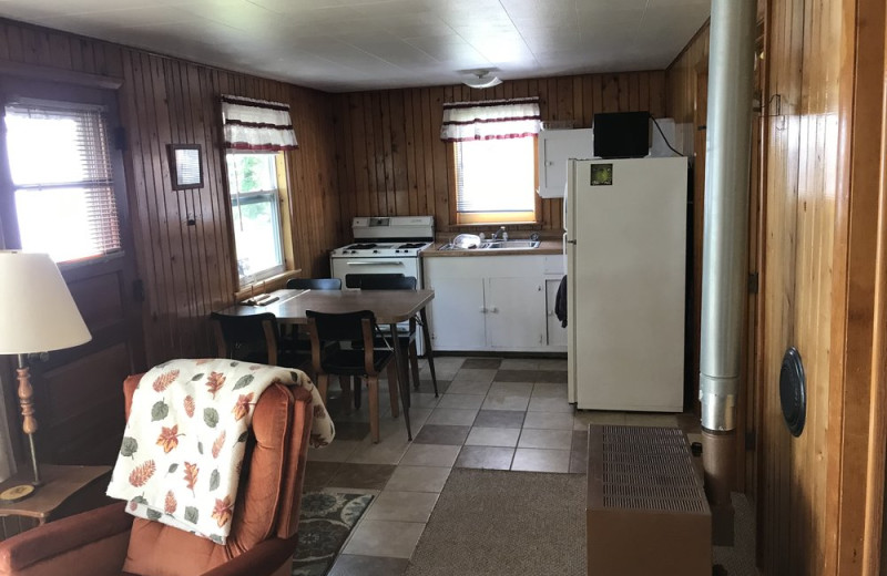 Cabin interior at Driftwood Resort.