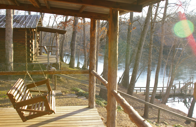 Relax on the porch at Lindsey's Rainbow Resort.