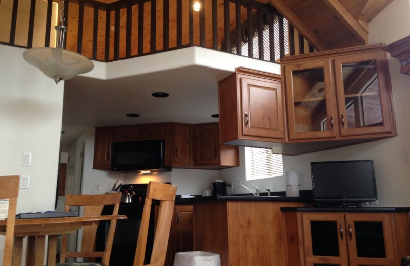 Cabin interior at Three Rivers Resort & Outfitting.