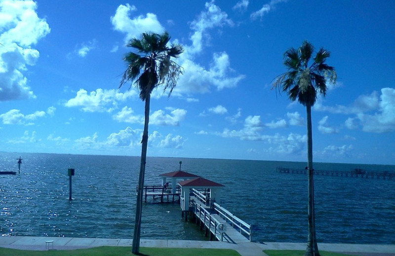 Dock at The Lighthouse Inn at Aransas Bay.