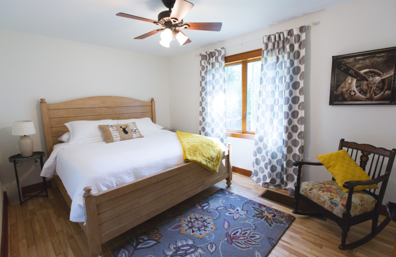 Cottage bedroom at Mission Springs Resort.