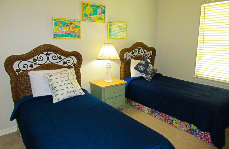 Rental bedroom at Beachfront Rentals.