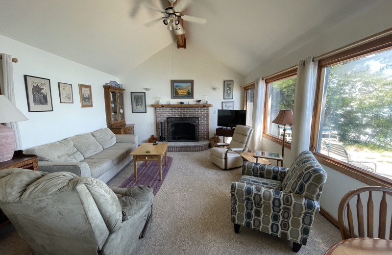 Cabin living room at Chimney Corners Resort.