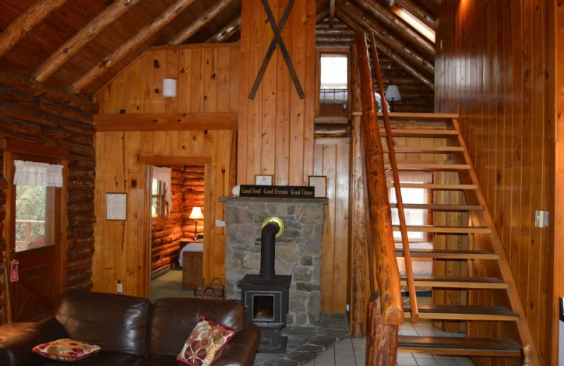 Cabin interior at Cheat River Lodge.