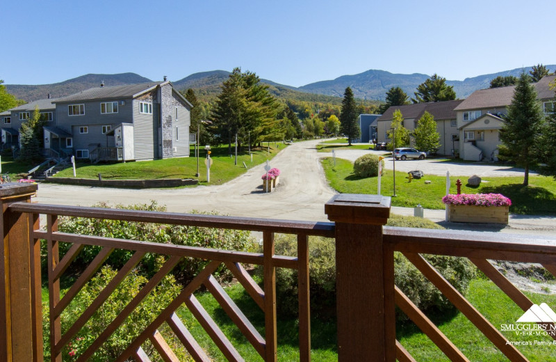 Guest balcony at Smugglers' Notch Resort.