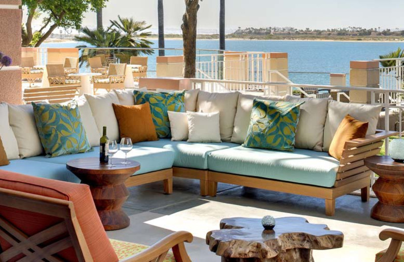 Outdoor lounge at Loews Coronado Bay Resort.