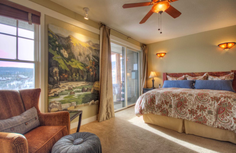 Rental bedroom at Moonlight Rentals in Big Sky.