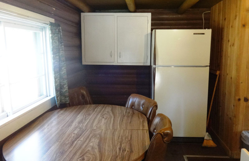 Cabin kitchen at North Shore Lodge & Resort.