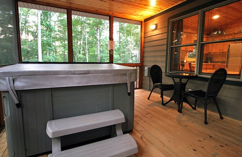 Cabin porch at Sautee Resorts.