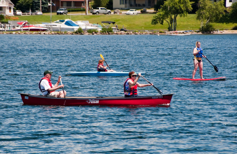 Canoeing at Mill Falls at the Lake.