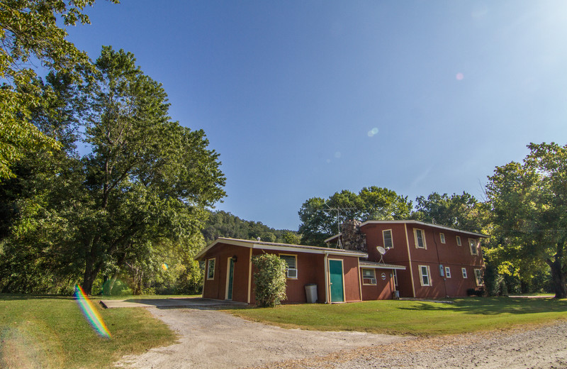 Exterior view of Fulton's Lodge on the White River.