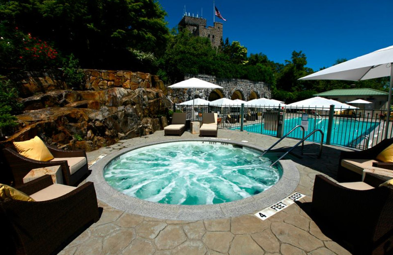 Outdoor pool at Castle Hotel & Spa.