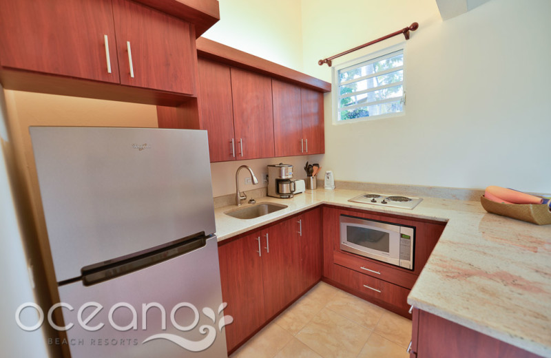 Vacation rental kitchen at Oceano Beach Resort.