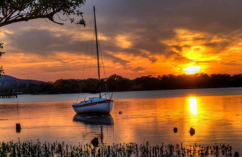 Sunset at Inks Lake State Park.