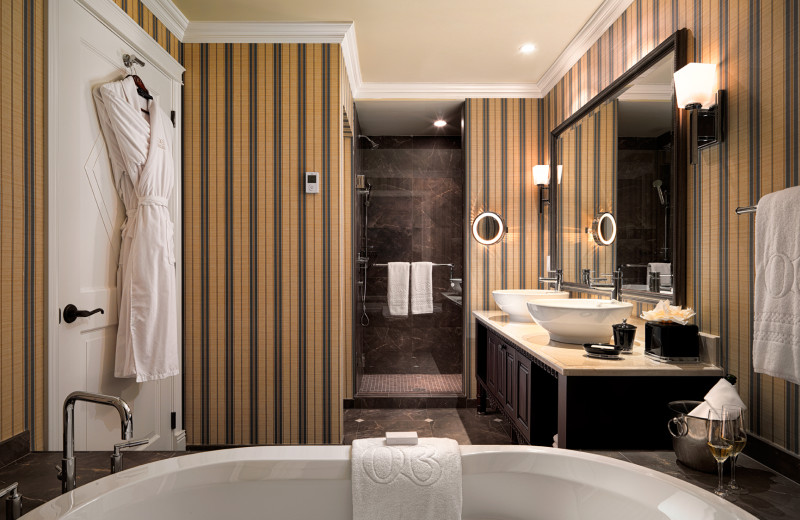 Guest bathroom at Oak Bay Beach Hotel.