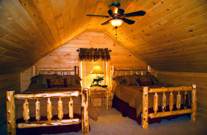 Chalet bedroom at Highland Marina Resort.