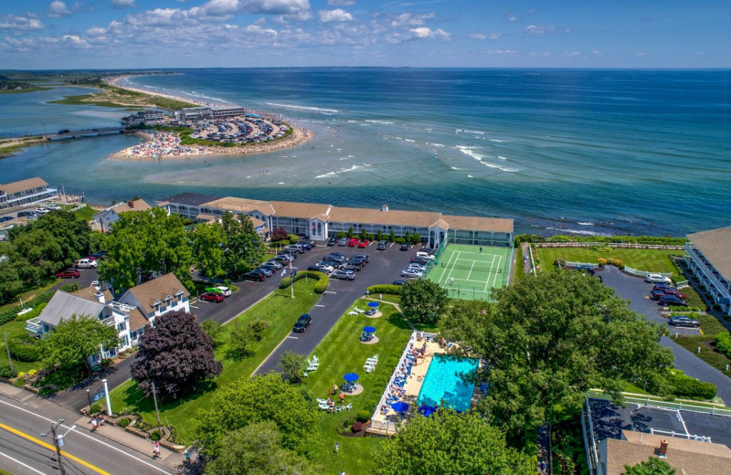 An aerial view of Sparhawk Oceanfront Resort.