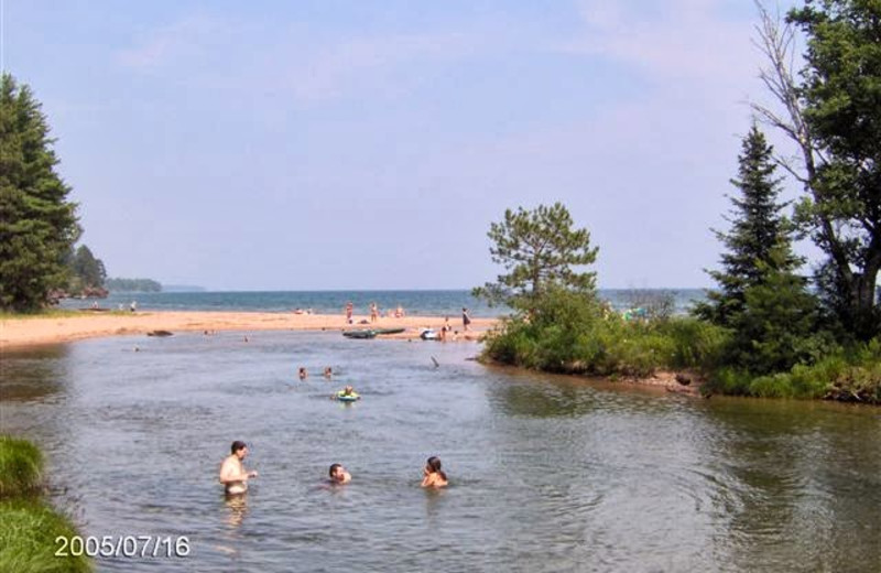 Beach near Woodside Cottages of Bayfield.