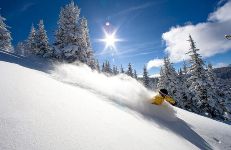 Downhill skiing at Lion Square Lodge.