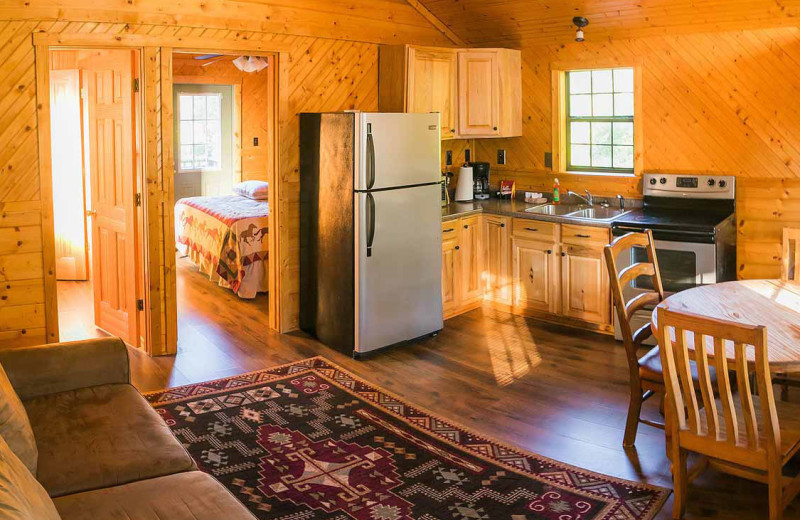 Cabin interior at Hideaway Ranch & Refuge.