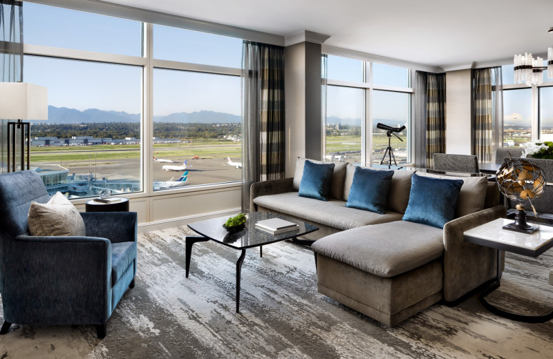 Guest room at The Fairmont Vancouver Airport.