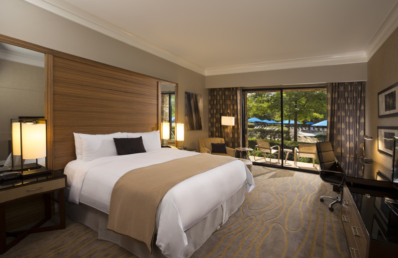 Guest room at The Woodlands Resort and Conference Center.