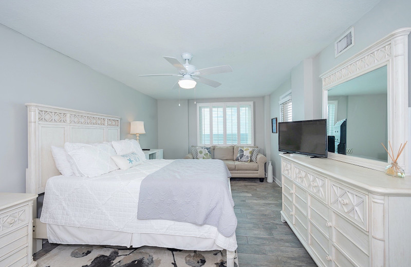 Rental bedroom at Sunset Properties.
