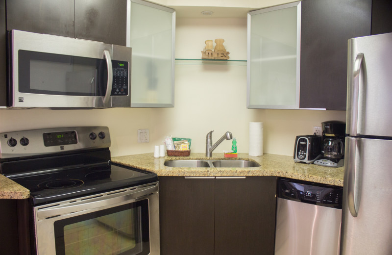 Guest kitchen at The Alexander All Suite Oceanfront Resort.