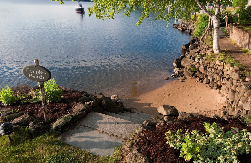 Private beach at Mill Falls at the Lake.